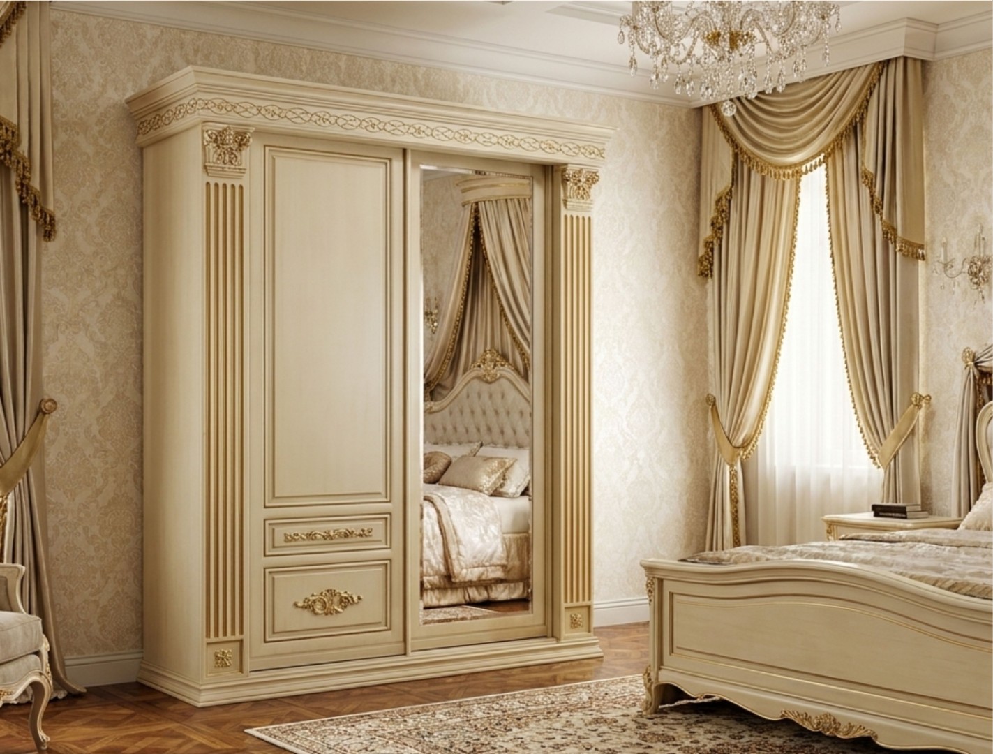 Шкаф купе Б8.60-2/1-19.22М (МДФ/Пленка) Орех