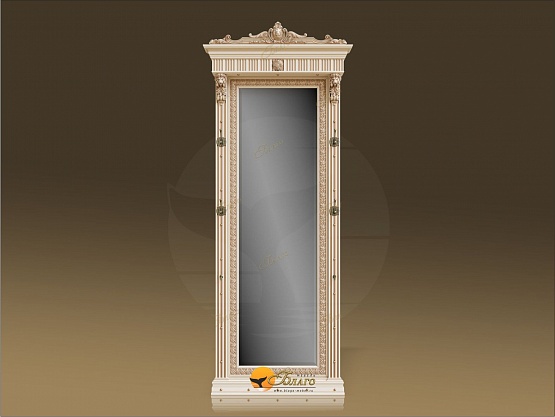 Вешалка Б11.1-15 с зеркалом в багете Карамель (1) 