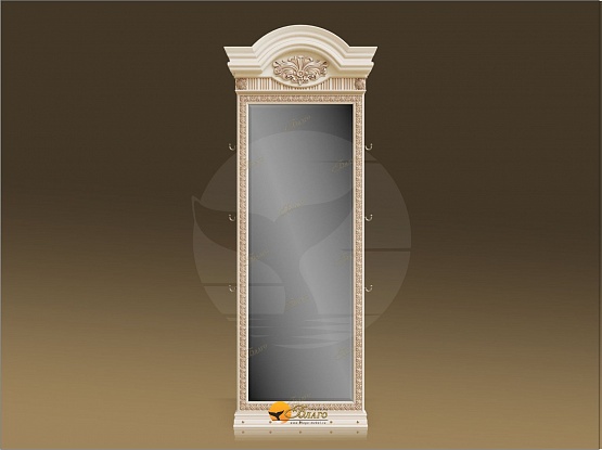 Зеркало Б11.1-26 с арочным карнизом (декор "Павлин") Карамель (1) 